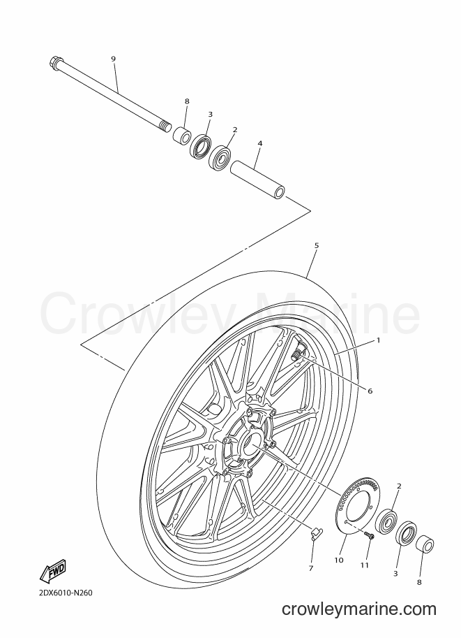 Yamaha Motors XVS950CU (2DX6) [010] - FRONT WHEEL