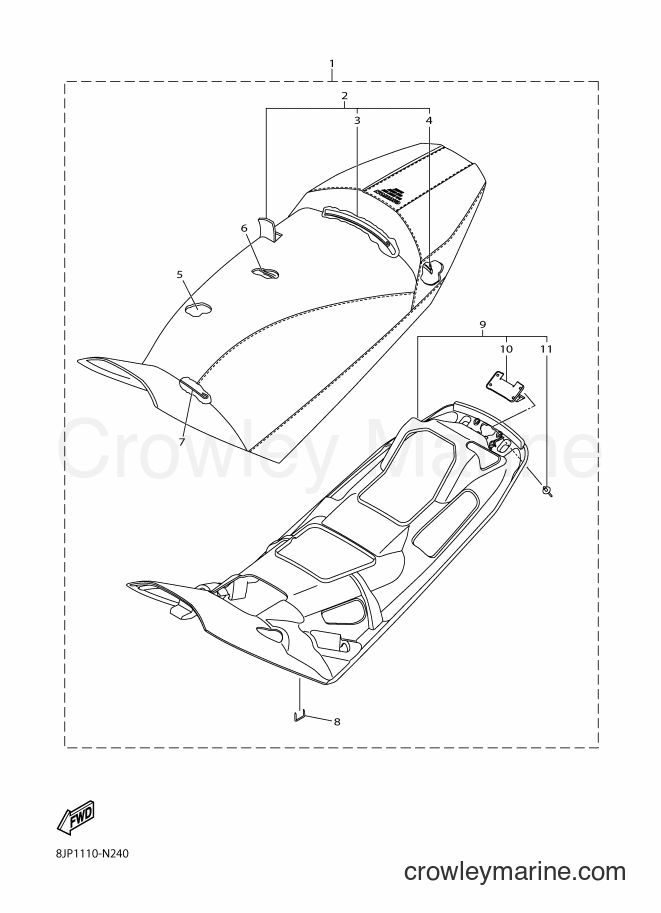 2014 Snowmobile SRV10R - SRV10R (8JP1) [010] - SEAT