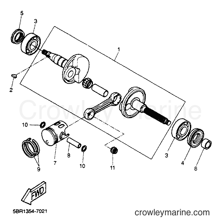 2001 Scooter YQ50 - YQ50 (5PU1) [020] - CRANKSHAFT & PISTON