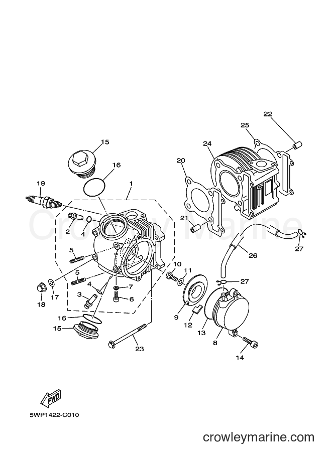 Yamaha Motors AL115C (5WPE) [010] - CYLINDER