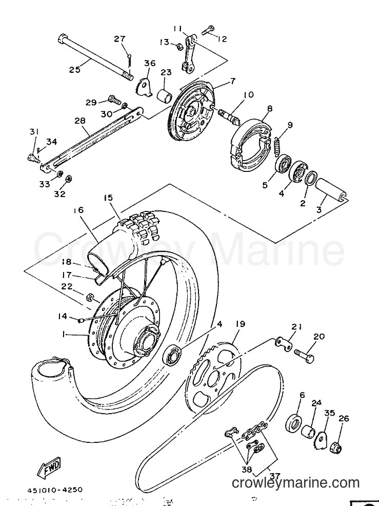 Yamaha Motors TY80B (SUPPLEMENT - (451) [999] - REAR WHEEL
