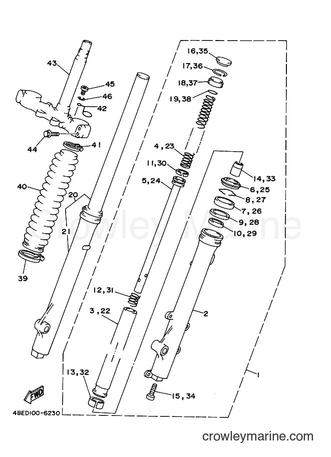Yamaha Motors XT225 (4BEU) [010] - FRONT FORK