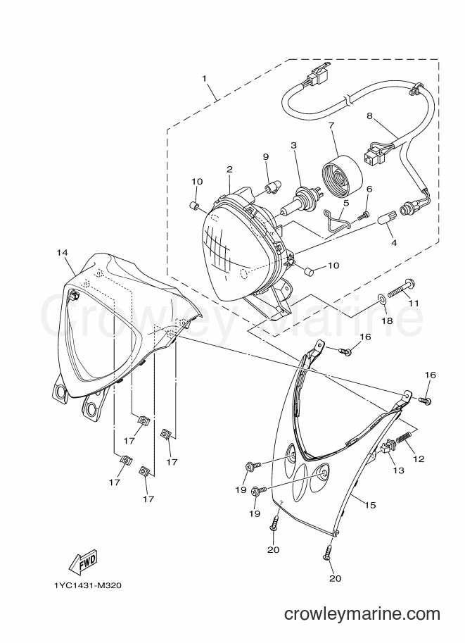 Yamaha Motors AF115F (1YC6) [010] - HEADLIGHT
