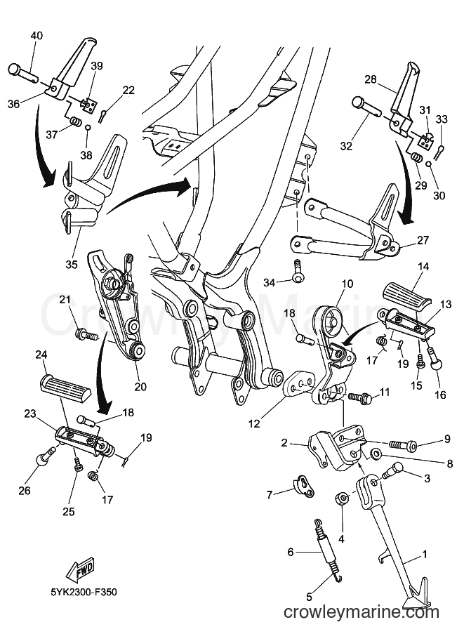 Yamaha Motors MT03 (5YK4) [010] - STAND & FOOTREST