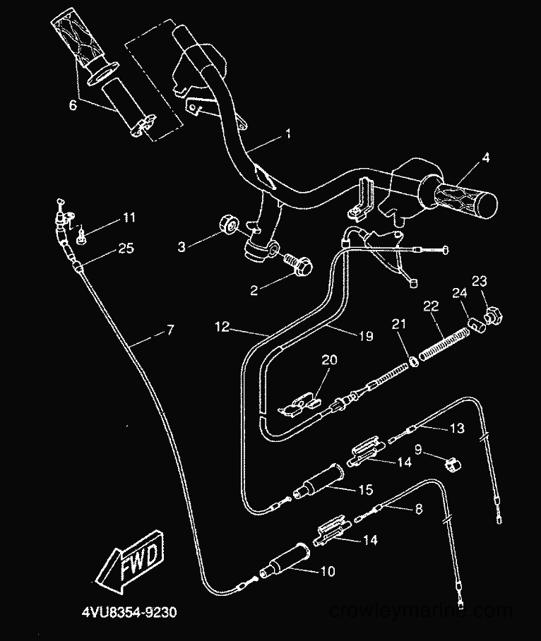 2000 Scooter CW50 - CW50 (5HG6) [010] - STEERING HANDLE & CABLE