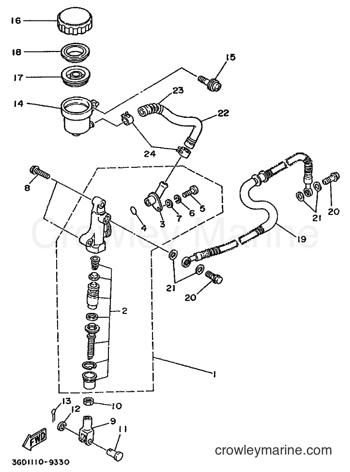 1989 ATV YFM350X - YFM350X (3GD4) [010] - REAR MASTER CYLINDER