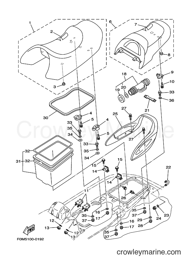 Yamaha Motors JET FOR XL700 (67E5) [04H] - SEAT & UNDER LOCKER