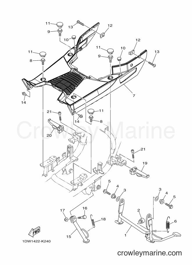 2012 Scooter XC100N - XC100N (1DW2) [010] - STAND & FOOTREST