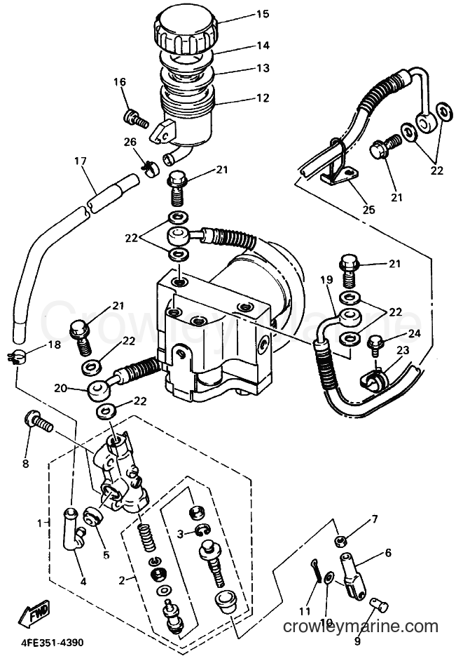 1994 Street Bike GTS1000A - GTS1000A (4FE3) [99A] - REAR MASTER CYLINDER