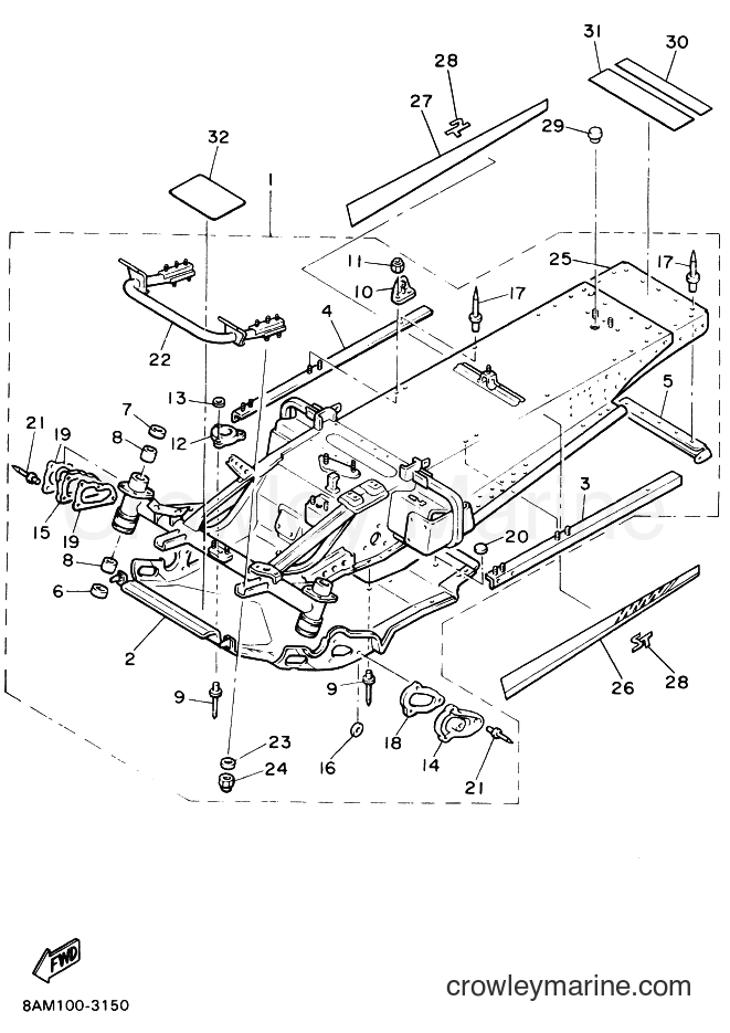 1993 Snowmobile PZ480LT - PZ480LT (8AM1) [020] - FRAME