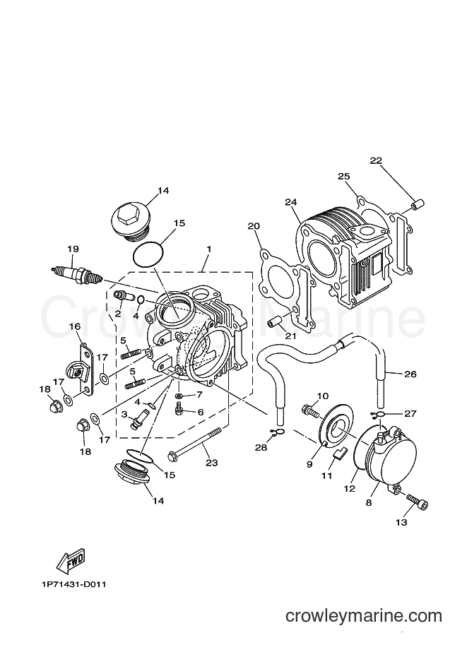 2007 Scooter AT115C - AT115C (1P76) [010] - CYLINDER