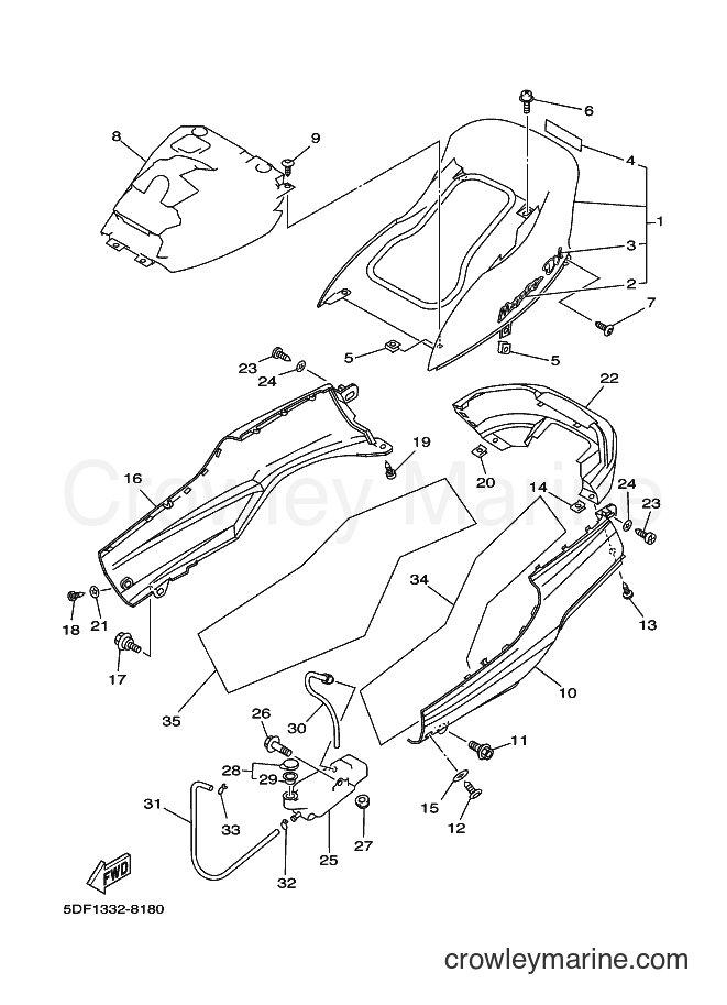 1998 Scooter YP250D - YP250D (5DF1) [110] - SIDE COVER