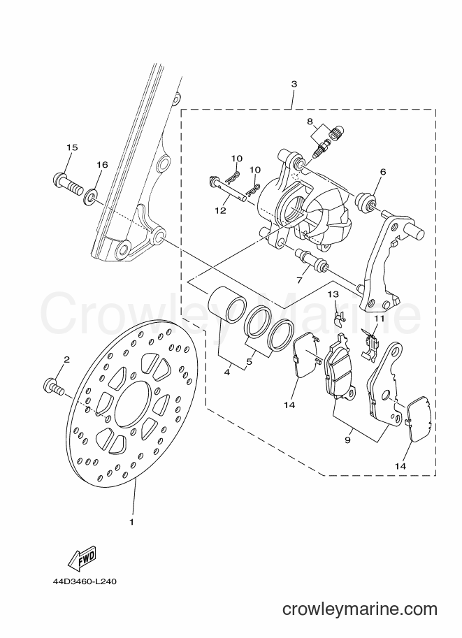 2012 Scooter AL125C - AL125C (44D3) [010] - FRONT BRAKE CALIPER