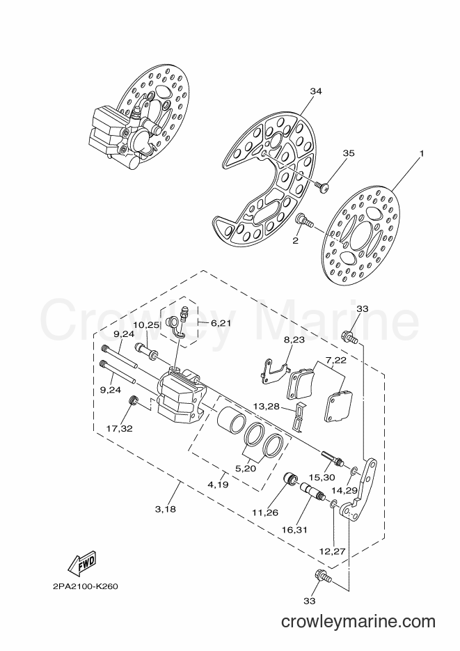 2012 ATV YFM125R - YFM125R (2PA5) [010] - FRONT BRAKE CALIPER