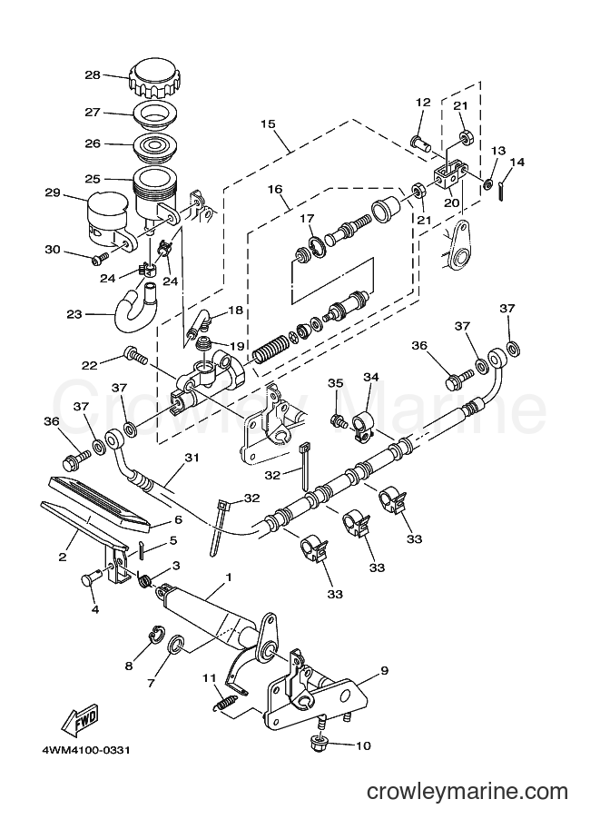 2003 Cruiser XV1600AT - XV1600AT (5GAU) [020] - REAR MASTER CYLINDER