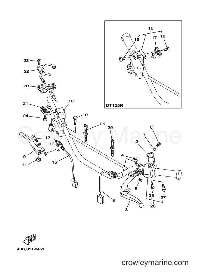 1998 Dirt Bike DT125R - DT125R (4DJ8) [010] - HANDLE SWITCH & LEVER