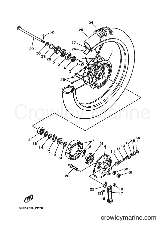 1992 Dirt Bike DT50LC - DT50LC (3BK8) [010] - FRONT WHEEL