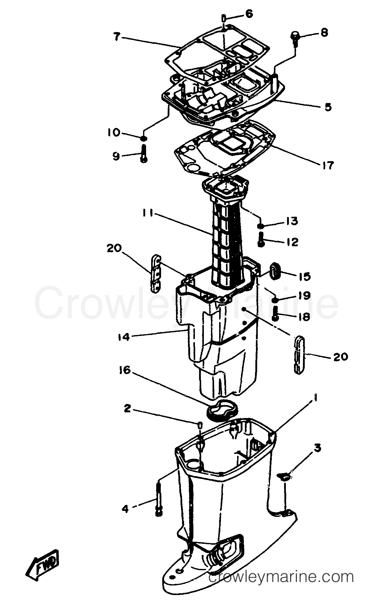 Yamaha Motors C60TLRW - UPPER CASING