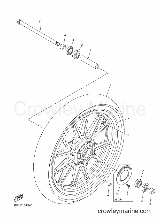 Yamaha Motors XVS950CU (2DXN) [010] - FRONT WHEEL