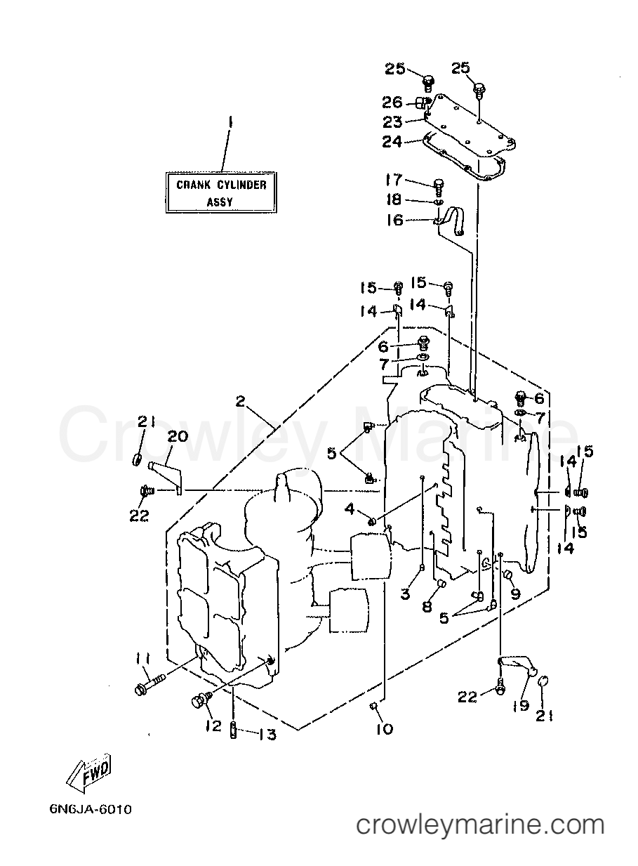 Yamaha Motors B115TLRX - CYLINDER CRANKCASE