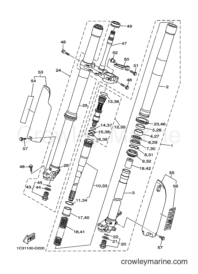 2005 Dirt Bike YZ125 - YZ125 (1C32) [010] - FRONT FORK