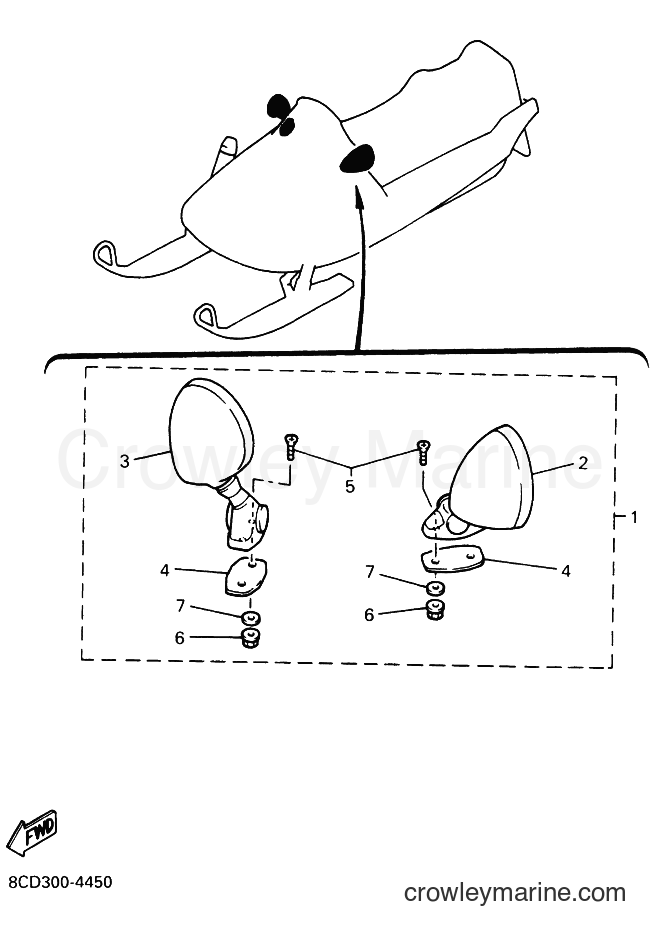1995 Snowmobile VX600 - VX600 (8CD2) [010] - ALTERNATE REAR VIEW MIRROR