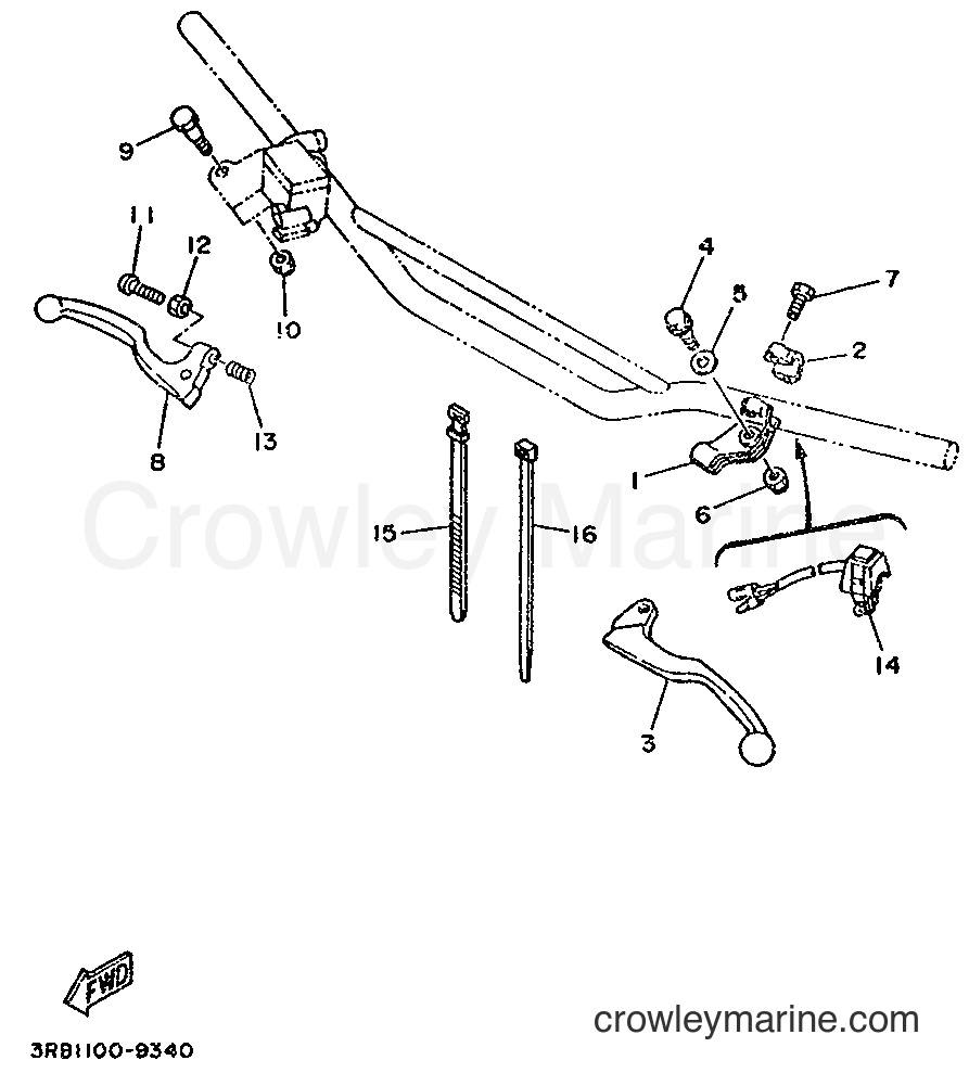 1989 Dirt Bike YZ250WR - YZ250WR (3RB1) [020] - HANDLE SWITCH & LEVER