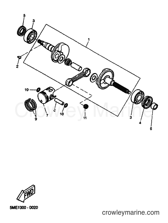 2001 Scooter YQ100 - YQ100 (5ME4) [060] - CRANKSHAFT & PISTON