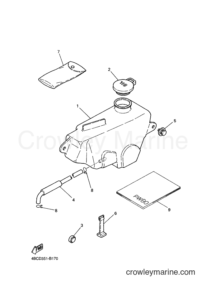 2003 Dirt Bike PW80 - PW80 (4BCD) [020] - OIL TANK