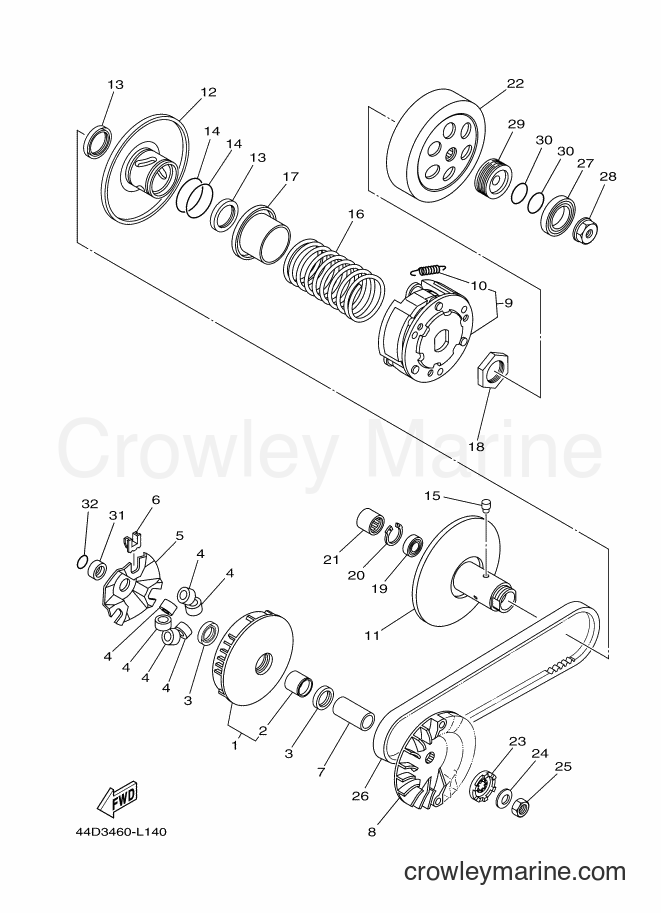 2012 Scooter AL125C - AL125C (44D3) [010] - CLUTCH