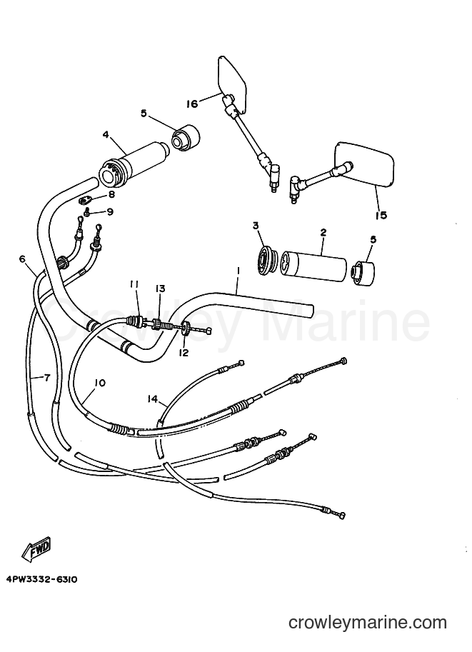 Yamaha Motors XV1100 (3LPG) [010] - STEERING HANDLE & CABLE