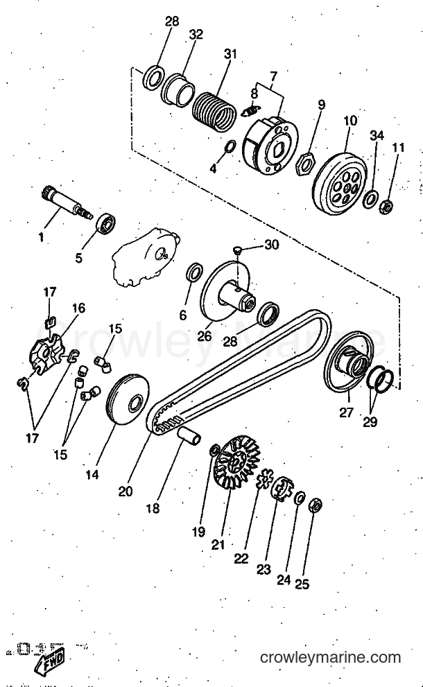 1997 Scooter YQ50 - YQ50 (5DR1) [999] - CLUTCH