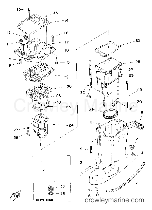 Yamaha Motors 150TLRQ - UPPER CASING
