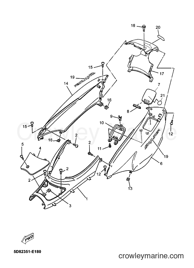 2009 Scooter YP125E - YP125E (5D86) [020] - SIDE COVER