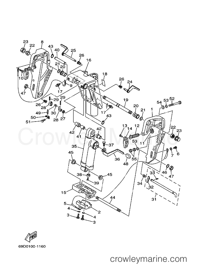Yamaha Motors E60H (69D1) [040] - BRACKET 1