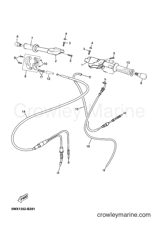 2005 Scooter TZR50 - TZR50 (5WXA) [080] - STEERING HANDLE & CABLE