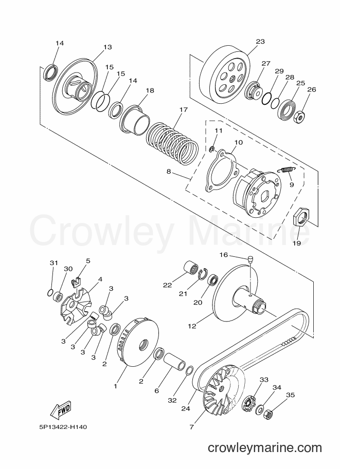 Yamaha Motors AT135 (5P14) [010] - CLUTCH