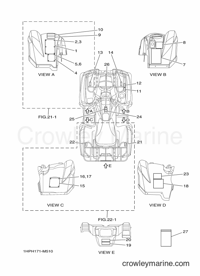 2013 ATV YFM700FWAD - YFM700FWAD (1HPW) [010] - EMBLEM & LABEL 1