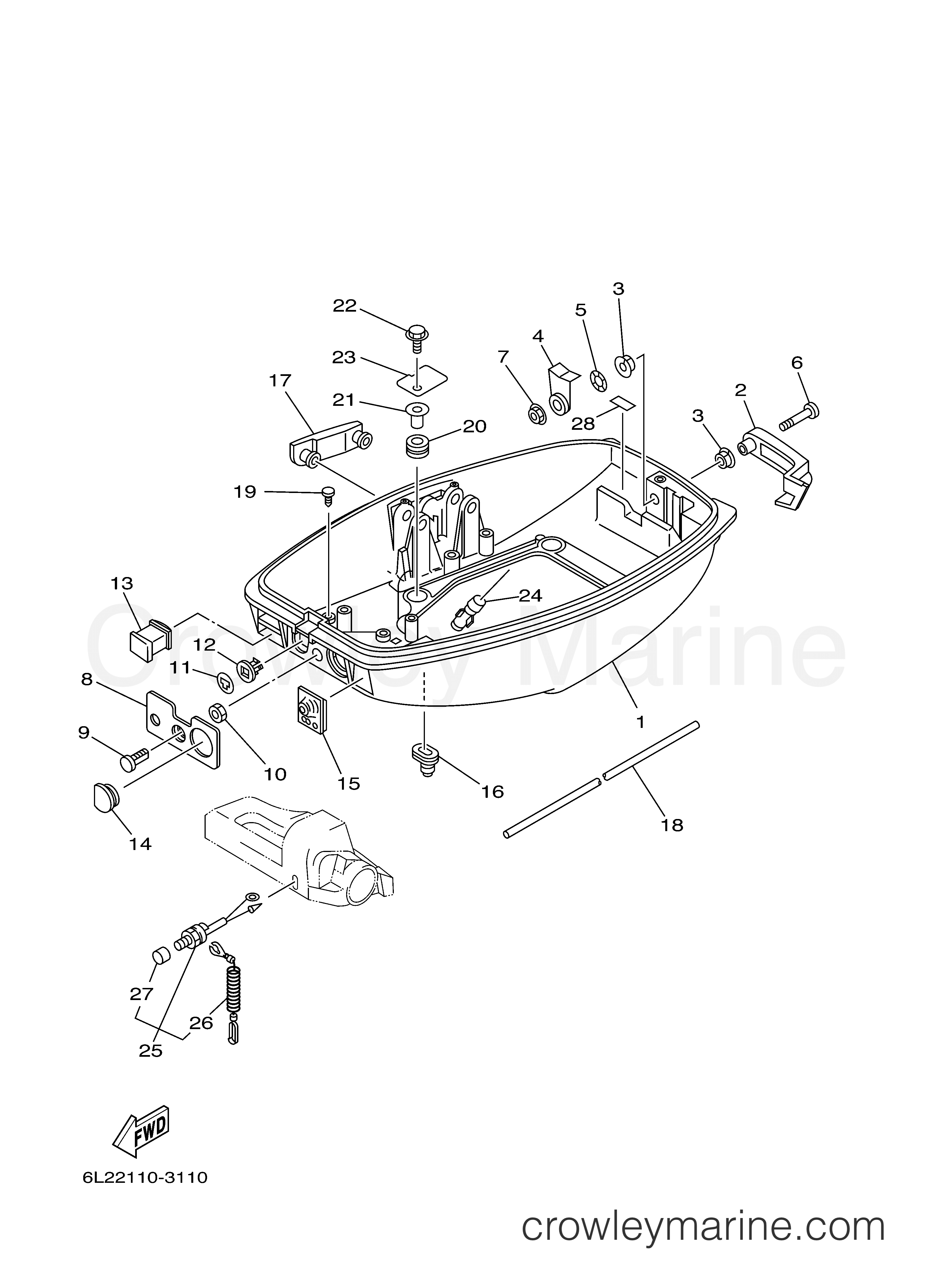 Yamaha Motors 25MSHD - BOTTOM COWLING
