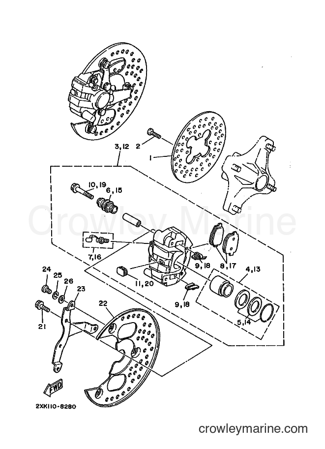 1989 ATV YFZ350 - YFZ350 (3GG1) [010] - FRONT BRAKE CALIPER