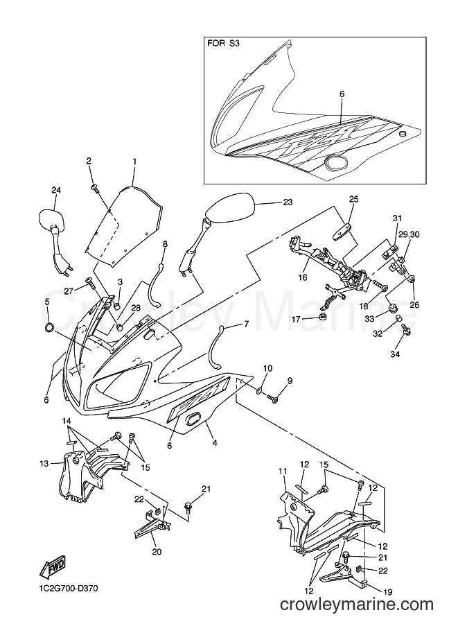 Yamaha Motors FZS1000 (1C2F) [010] - COWLING 1