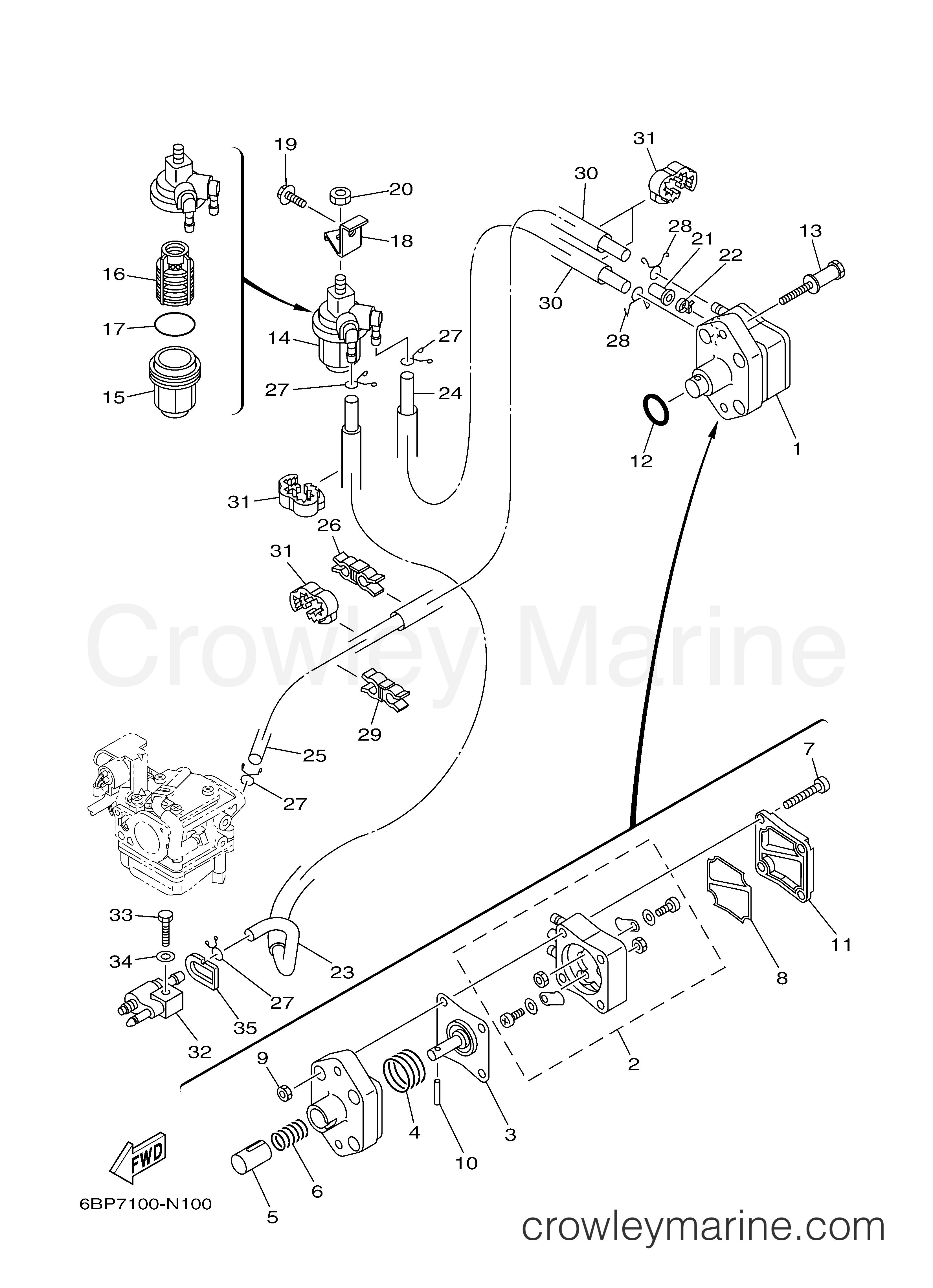 Yamaha Motors F25SEA - FUEL