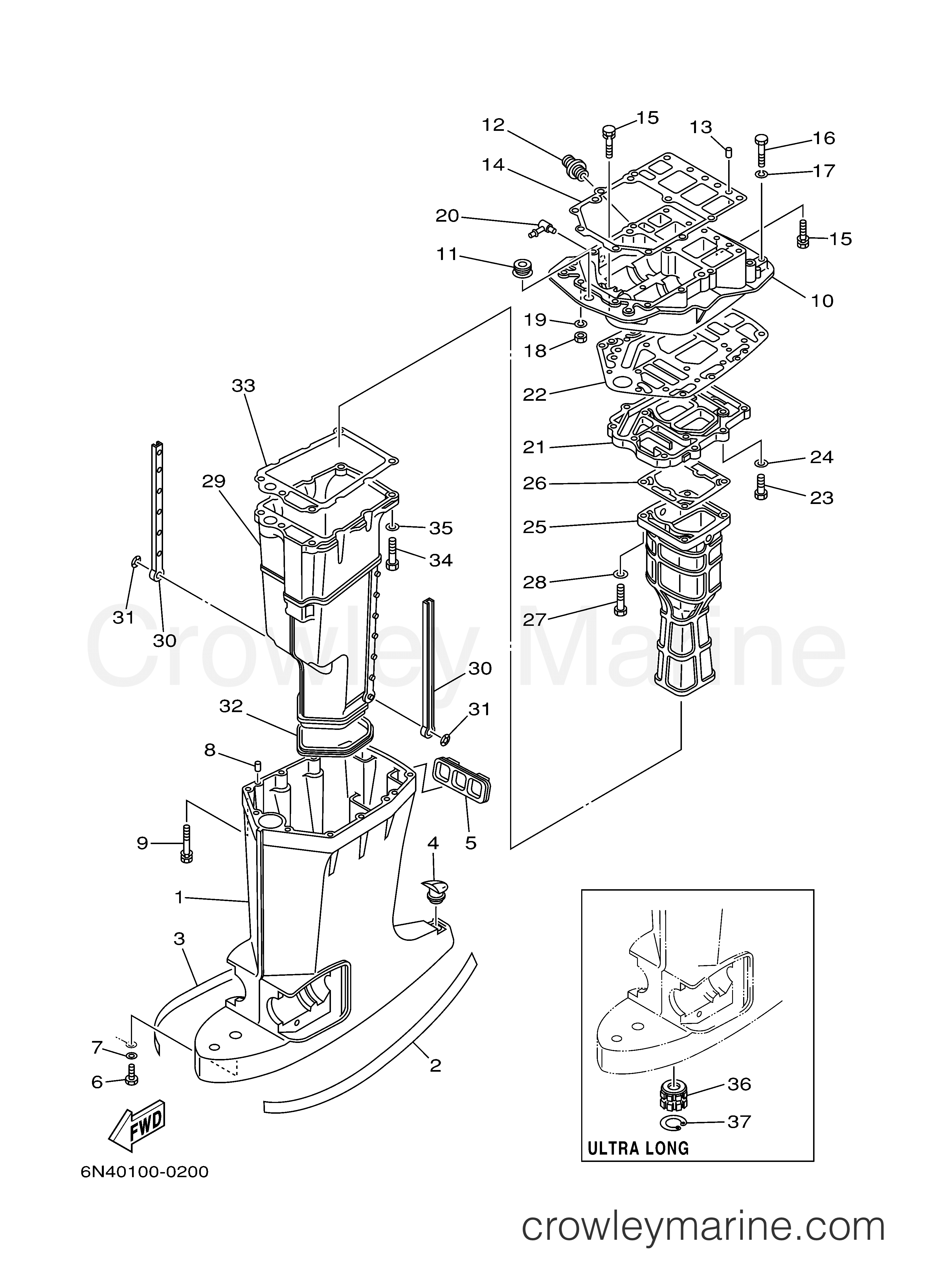 Yamaha Motors 115TLRZ - UPPER CASING