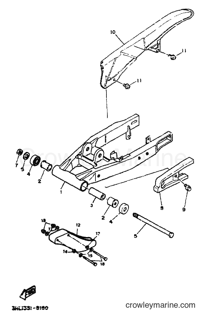 1991 Scooter DT50R - DT50R (4CT2) [999] - REAR ARM