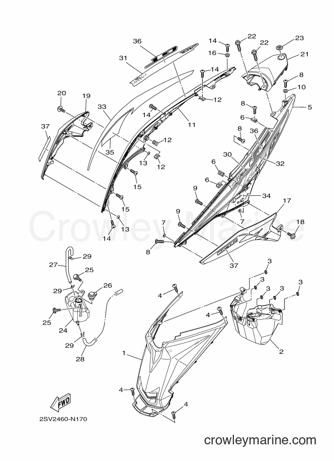 2014 Scooter AL125FX - AL125FX (2SV2) [010] - SIDE COVER