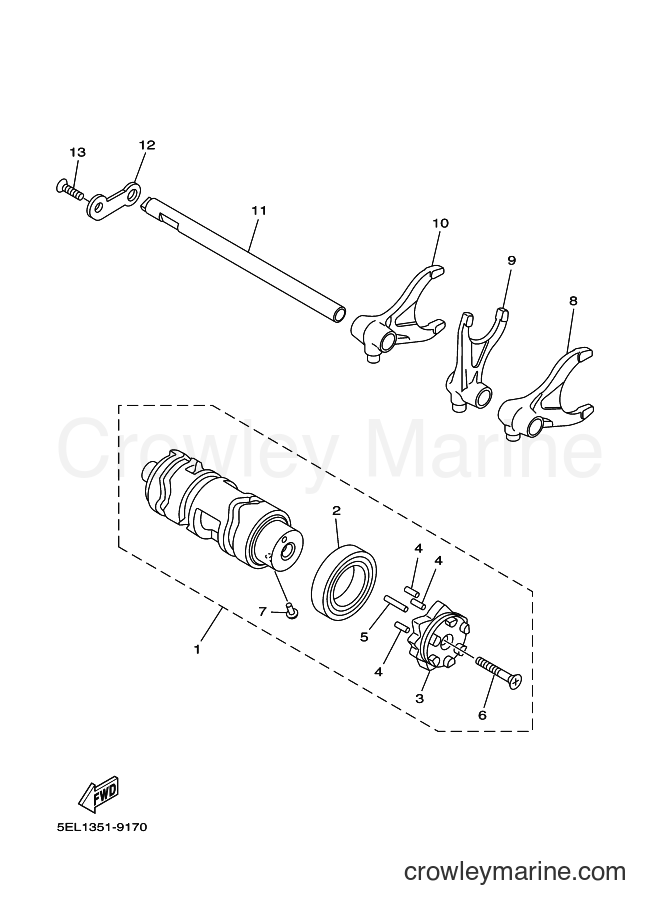 Yamaha Motors XVS1100A (5KSG) [040] - SHIFT CAM & FORK