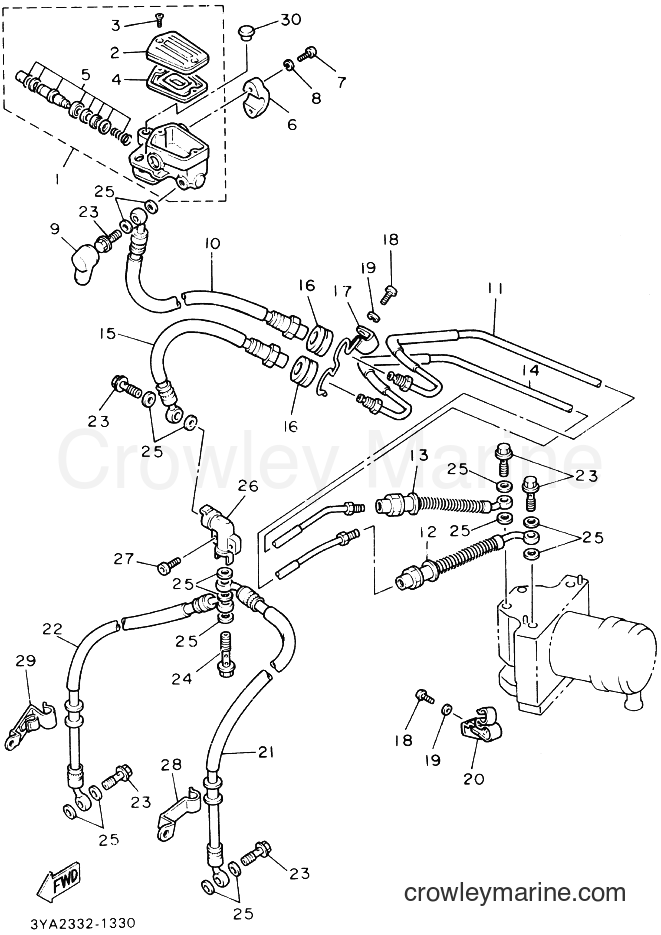 1992 Sport Bike FJ1200A - FJ1200A (4BS4) [999] - FRONT MASTER CYLINDER