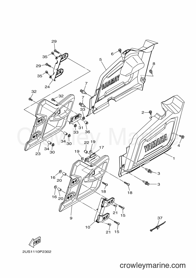 Yamaha Motors YXC700E (2US2) [010] - SIDE COVER 2