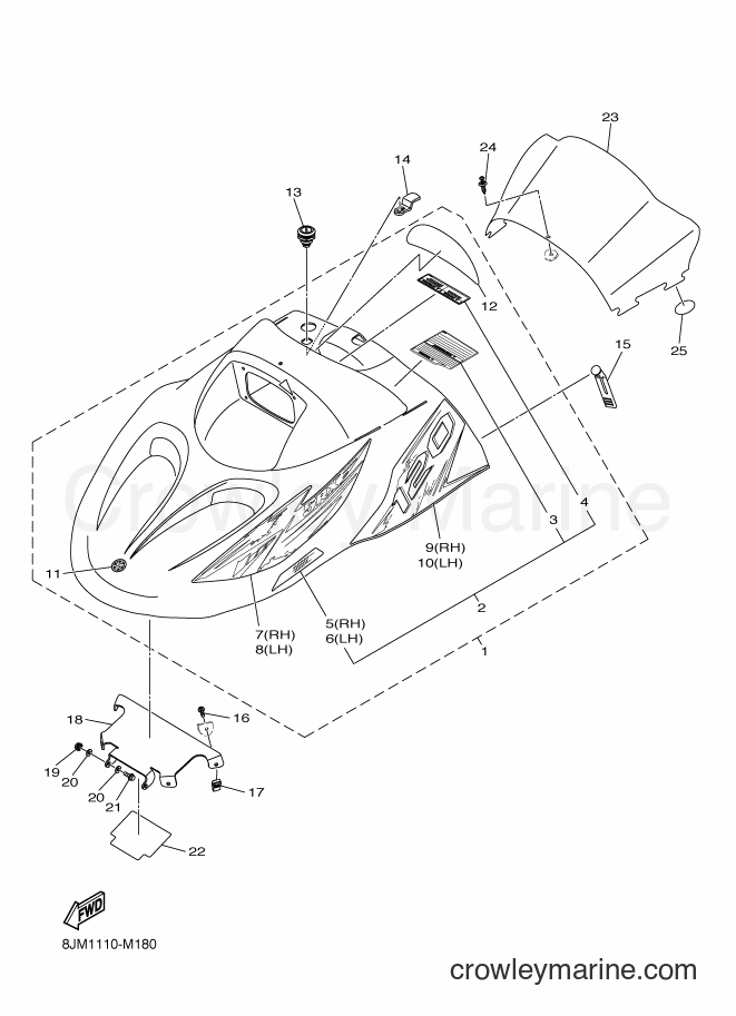 Yamaha Motors SRX120 (8JM2) [010] - SHROUD & WINDSHIELD