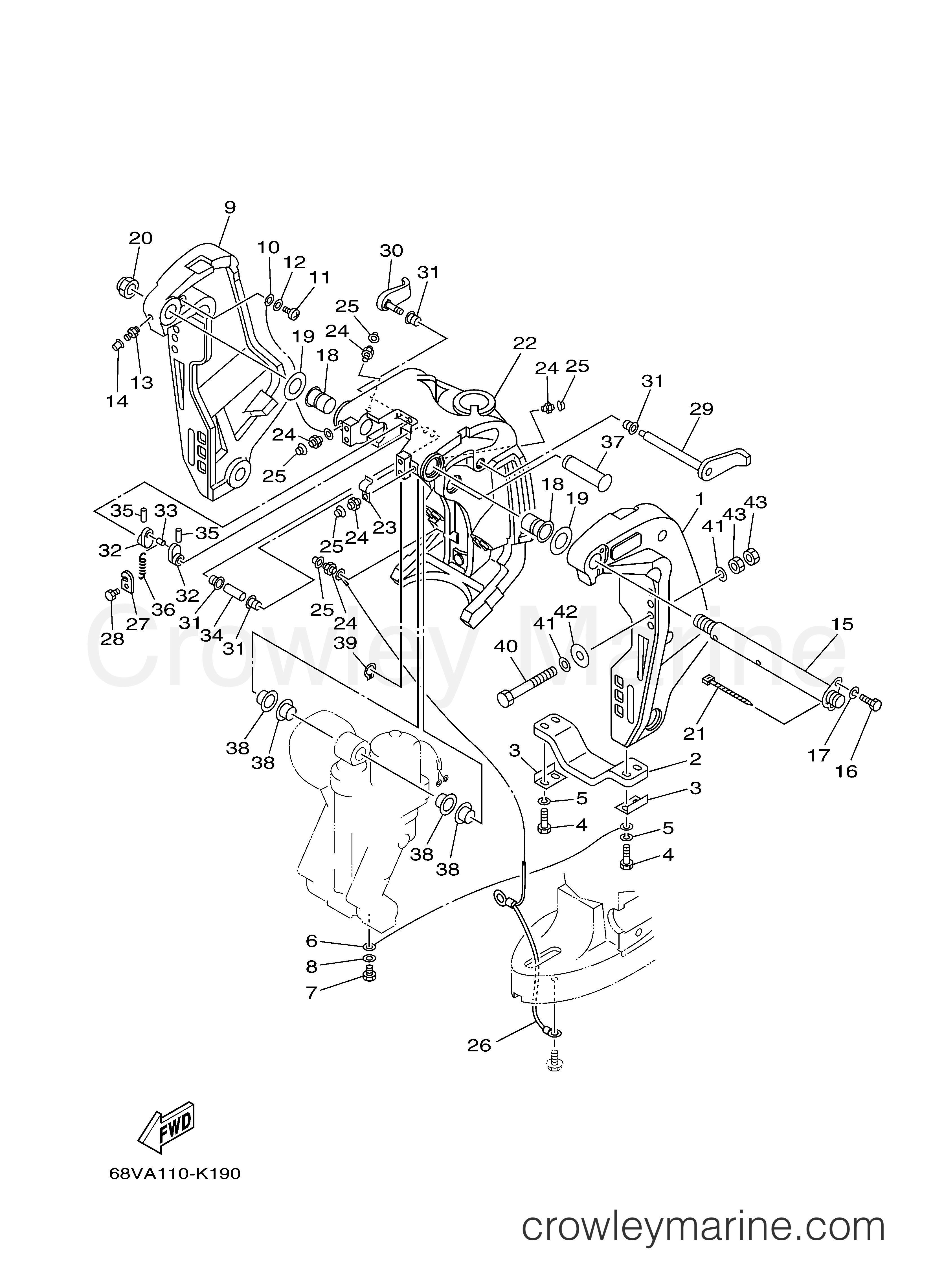 Yamaha Motors LF115TXR - BRACKET 1
